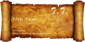 Tóth Tina névjegykártya